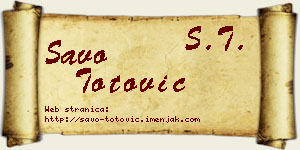 Savo Totović vizit kartica